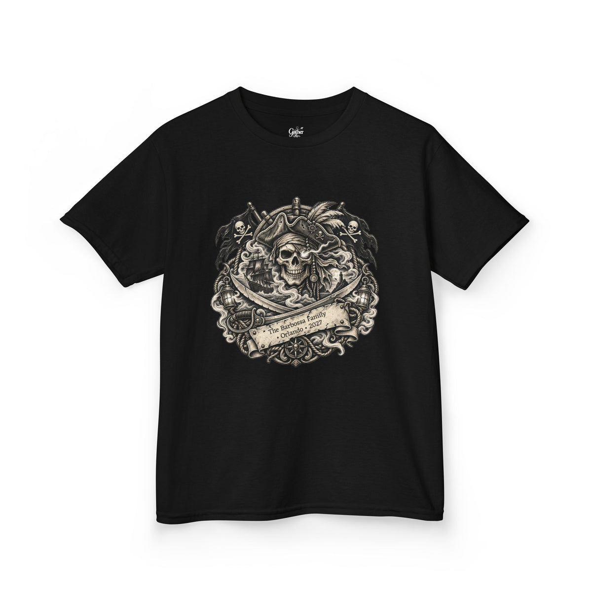 Ghostly Pirate Barbossa - Kids Tee