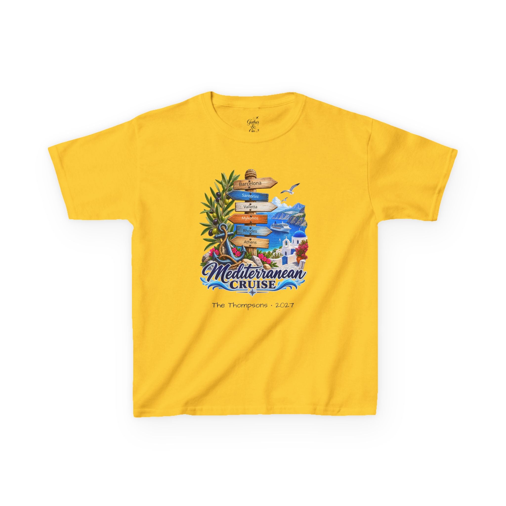 Mediterranean Cruise Ports of Call Kids Tee
