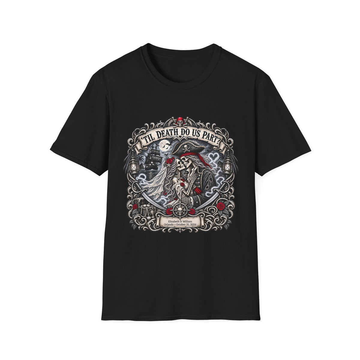 Ghostly Pirate Honeymoon 'Til Death - Unisex Tee