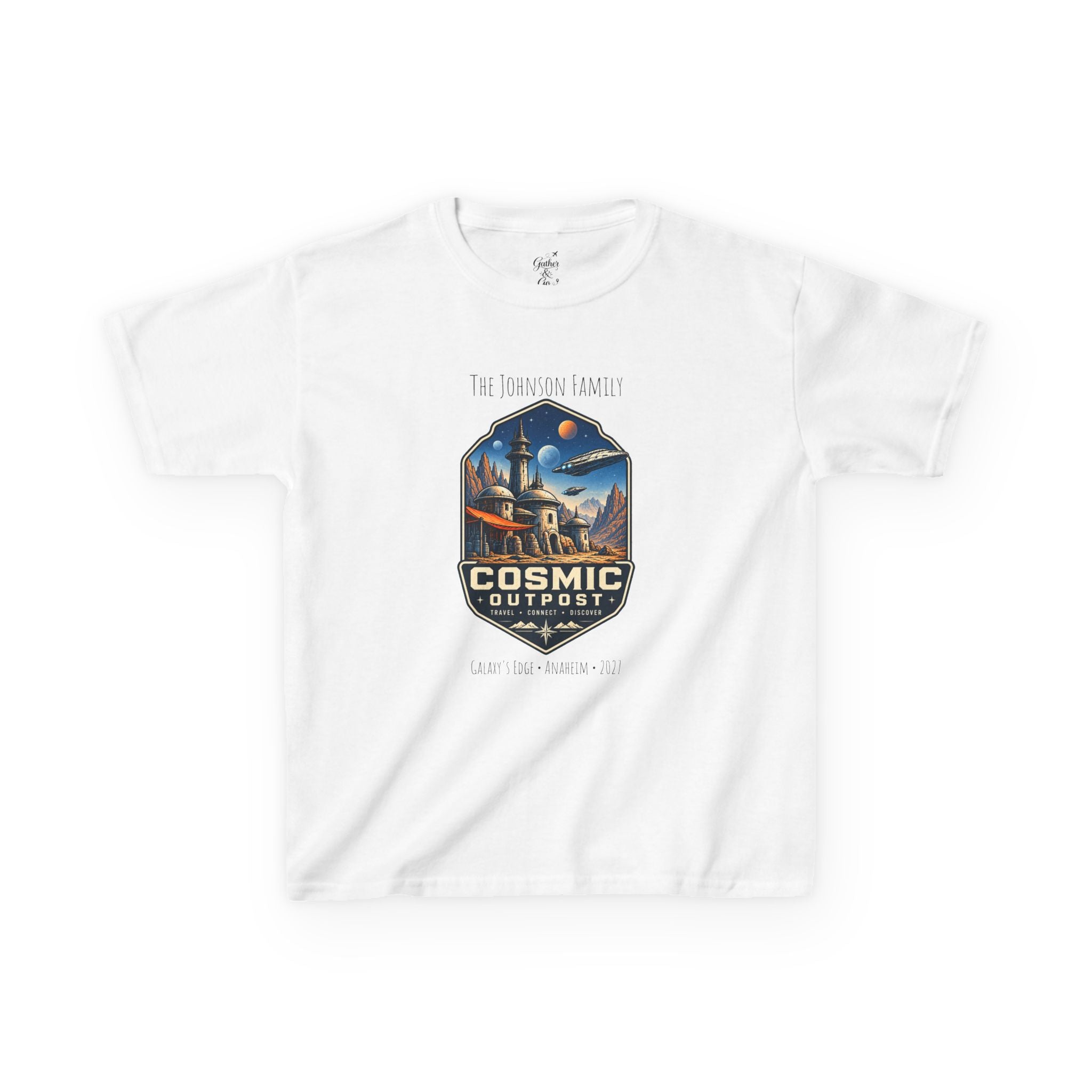 Cosmic Outpost Space Adventure Park Kids Tee