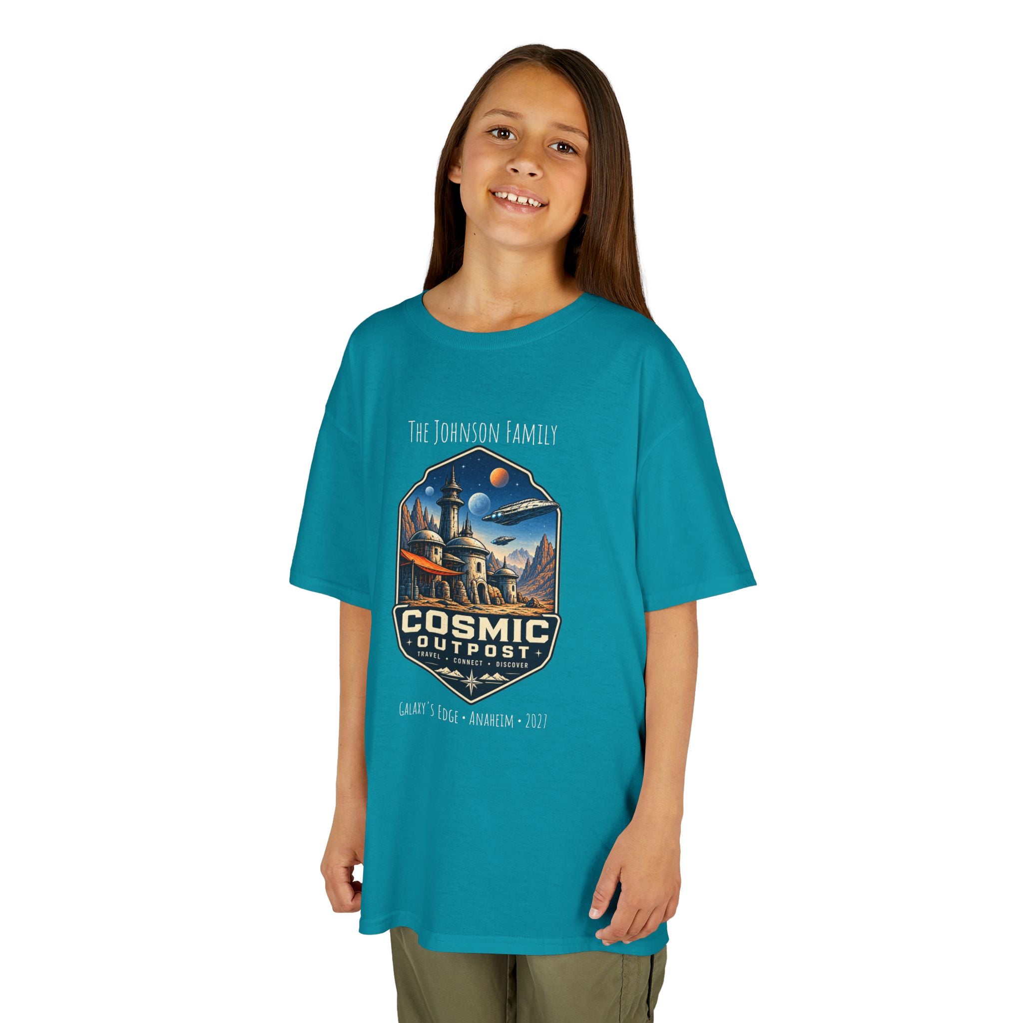 Cosmic Outpost Space Adventure Park Kids Tee