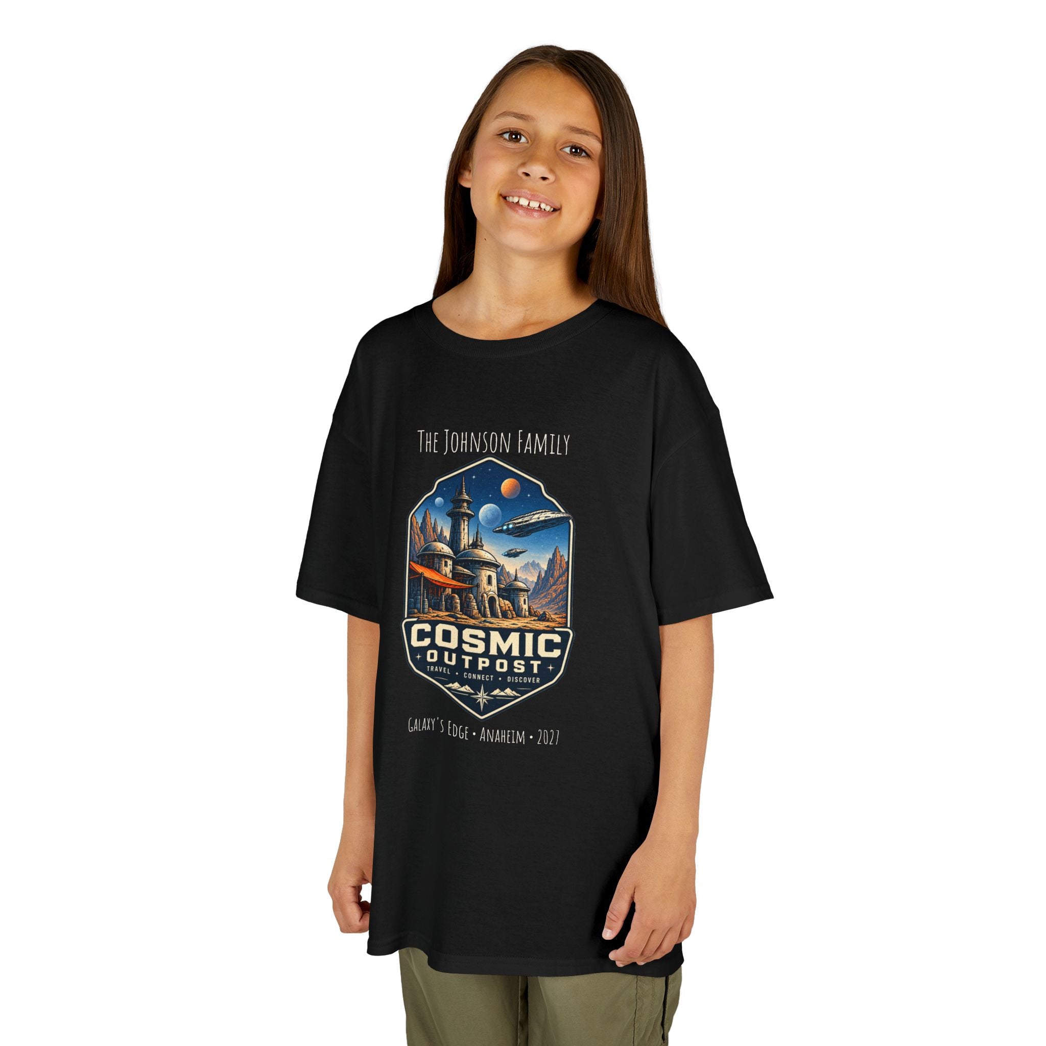 Cosmic Outpost Space Adventure Park Kids Tee