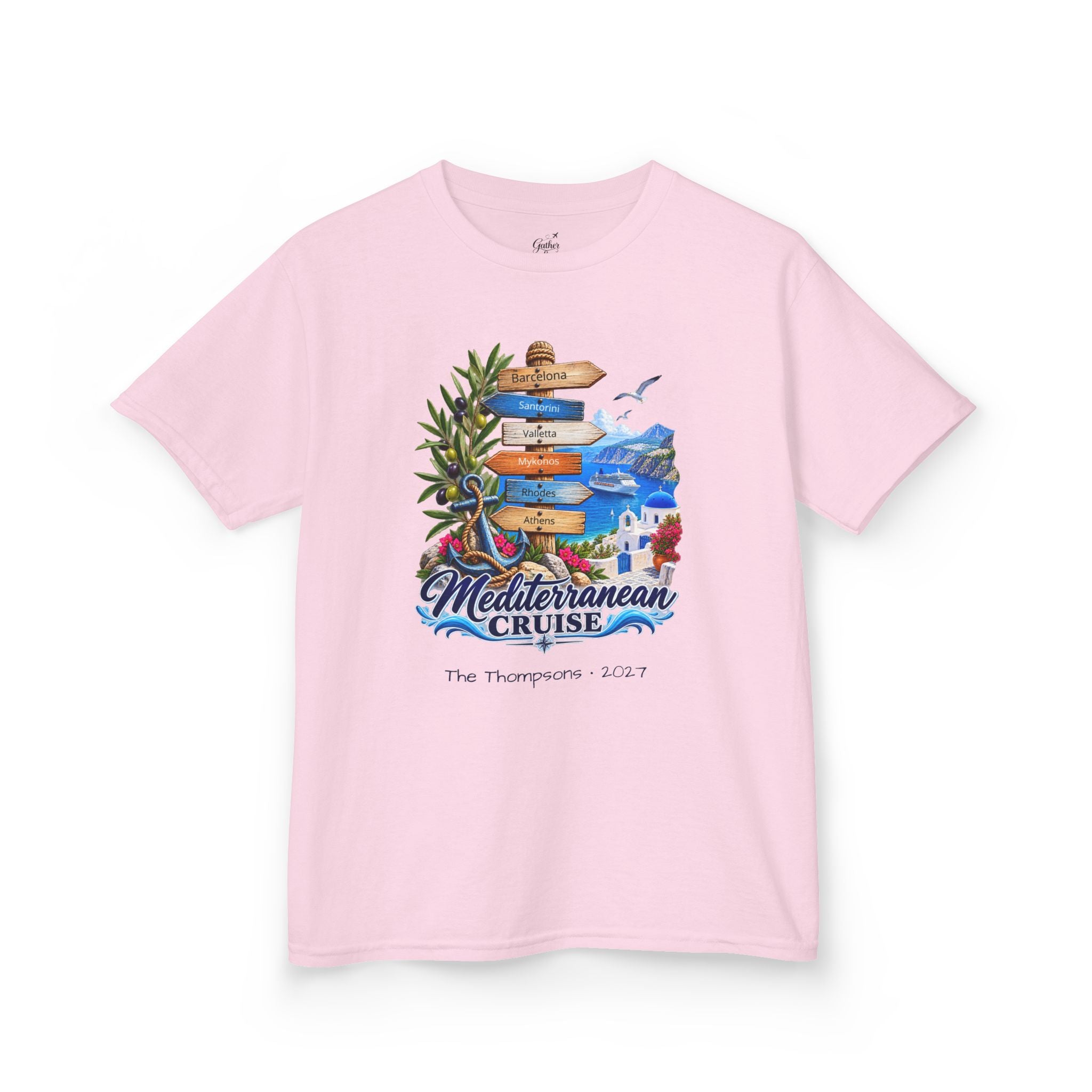 Mediterranean Cruise Ports of Call Kids Tee
