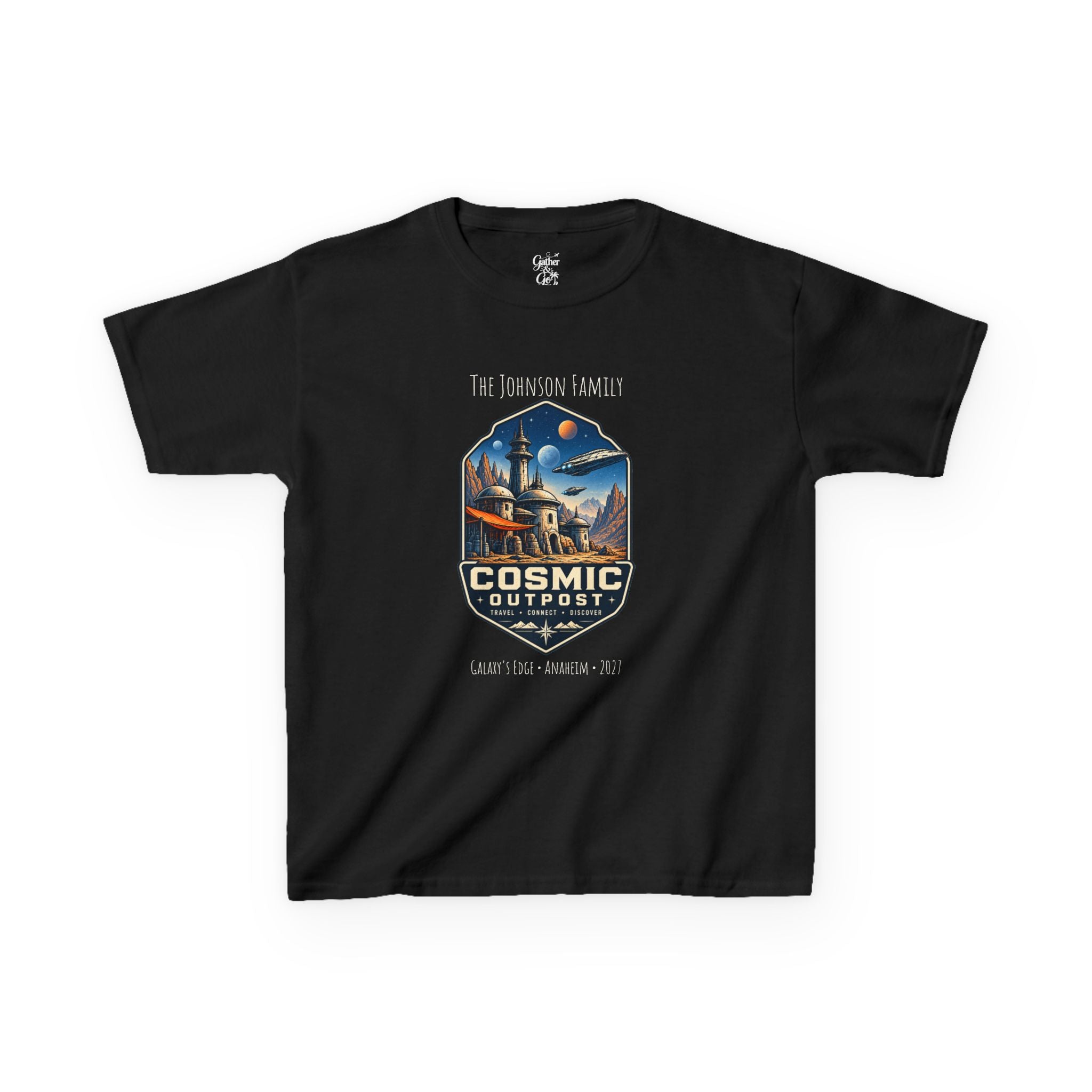 Cosmic Outpost Space Adventure Park Kids Tee
