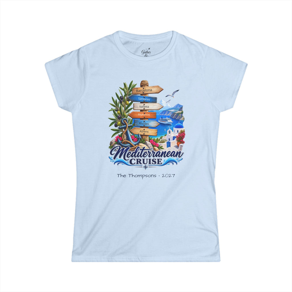 Mediterranean Cruise Ports of Call Ladies Tee
