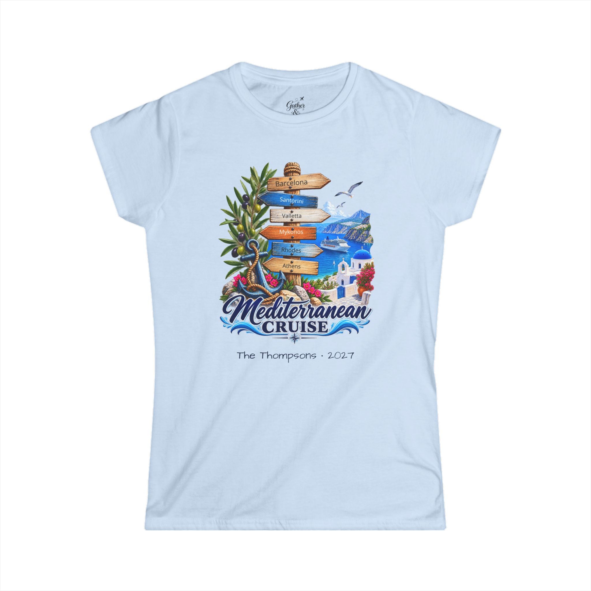 Mediterranean Cruise Ports of Call Ladies Tee