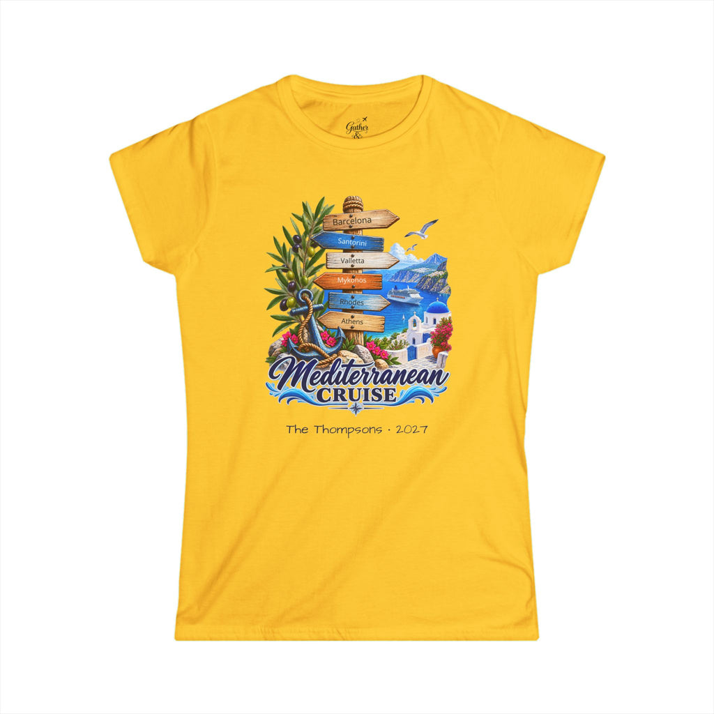 Mediterranean Cruise Ports of Call Ladies Tee