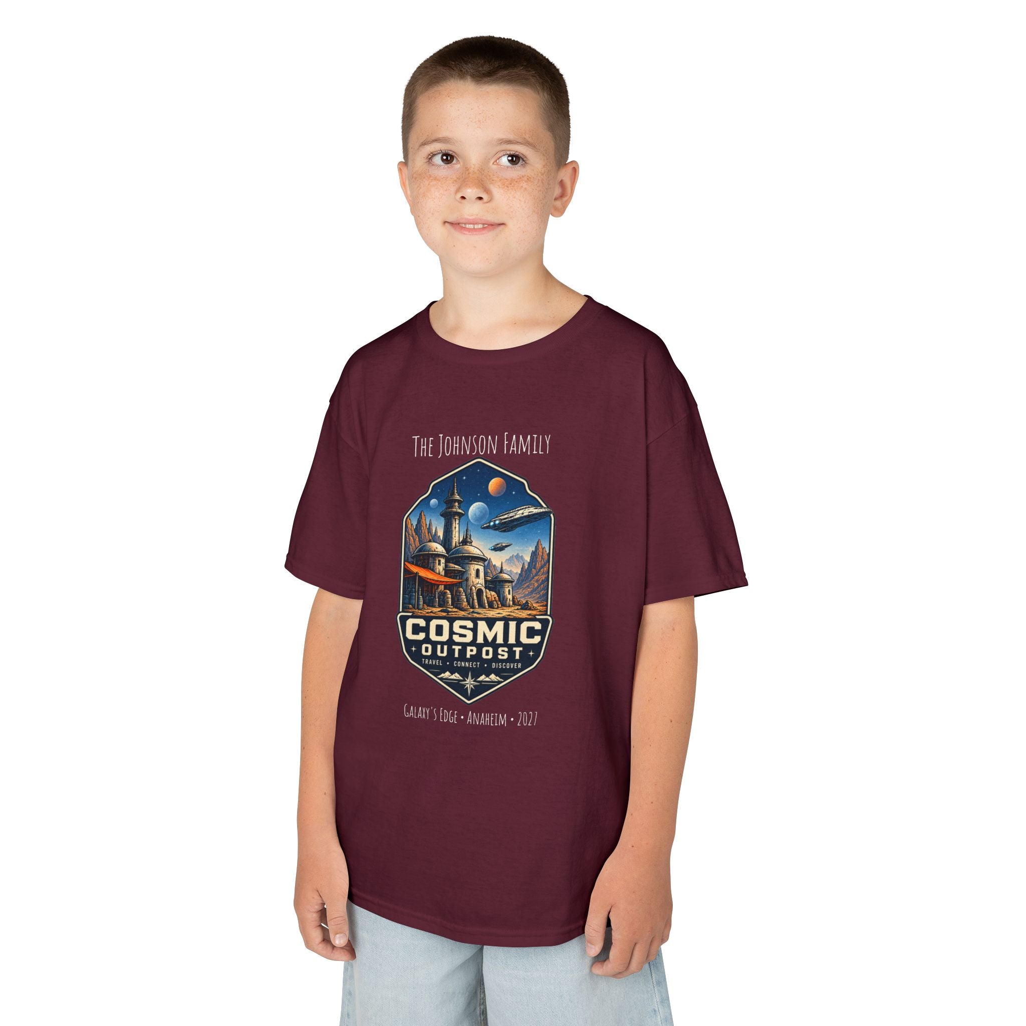 Cosmic Outpost Space Adventure Park Kids Tee