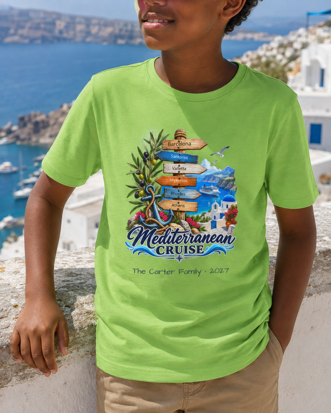 Mediterranean Cruise Ports of Call - Kids Tee