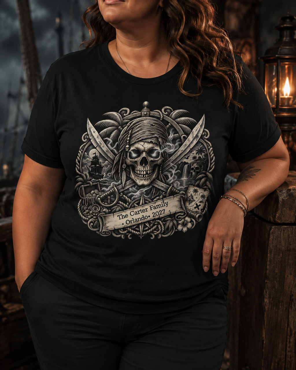 Ghostly Pirate Sparrow - Ladies Tee