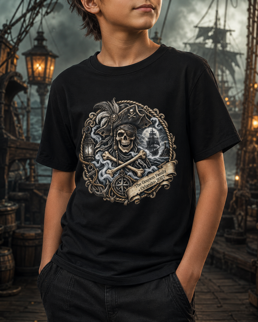 Ghostly Pirate Swann - Kids Tee
