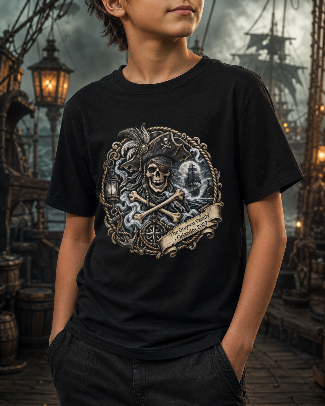 Ghostly Pirate Swann - Kids Tee