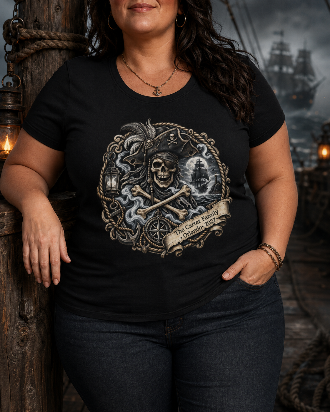Ghostly Pirate Swann - Ladies Tee