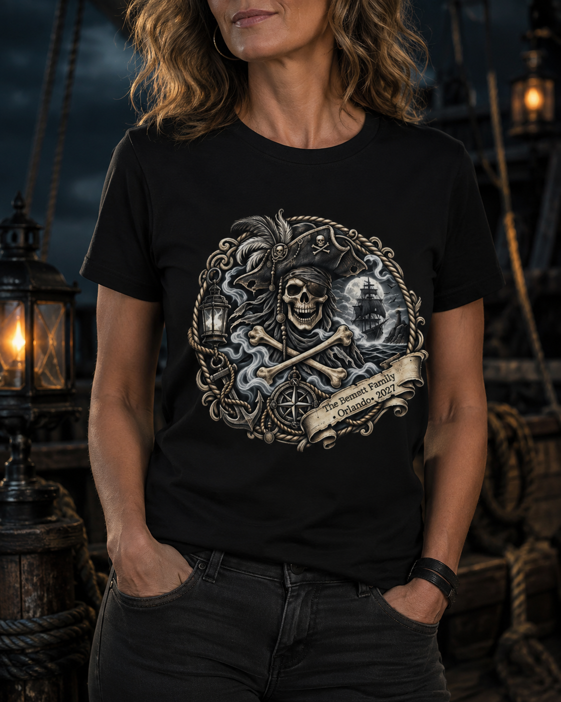 Ghostly Pirate Swann - Ladies Tee