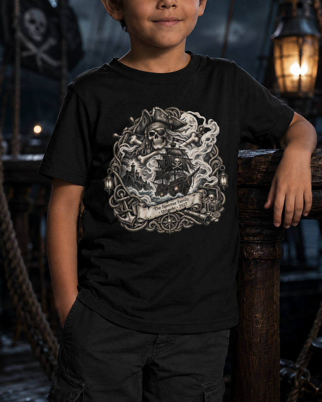 Ghostly Pirate Turner- Kids Tee