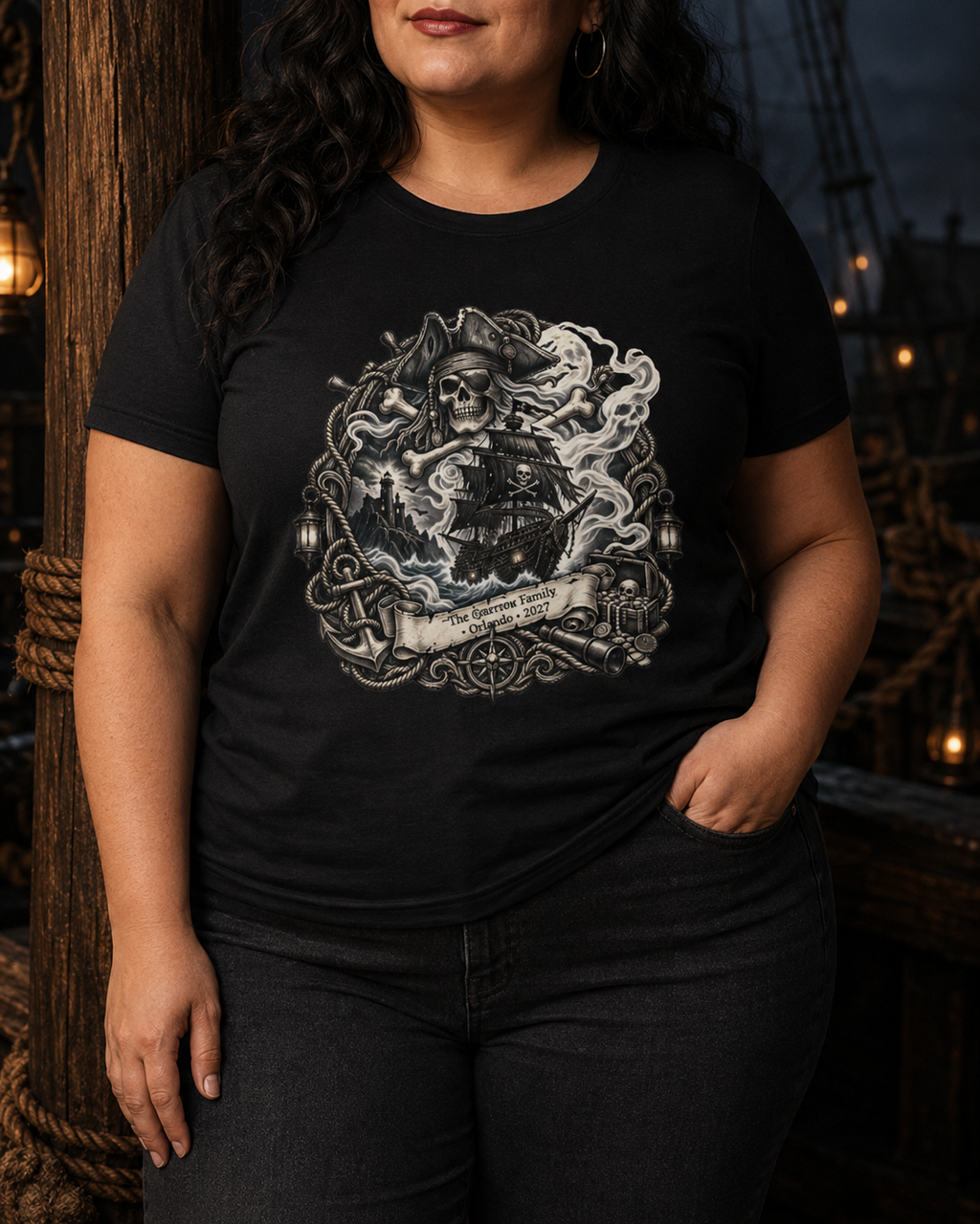 Ghostly Pirate Turner - Ladies Tee