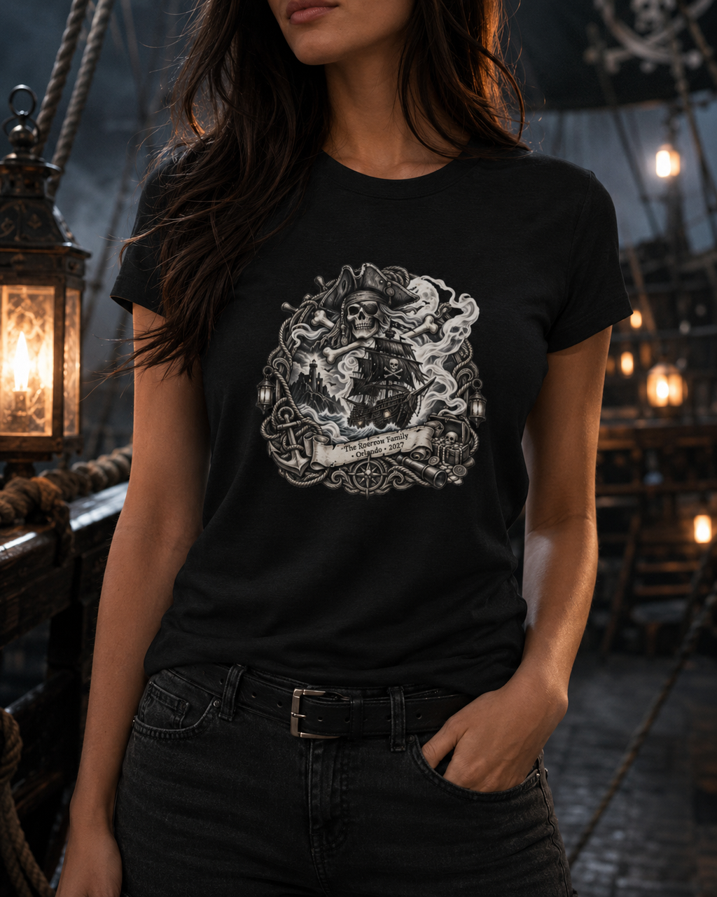 Ghostly Pirate Turner - Ladies Tee