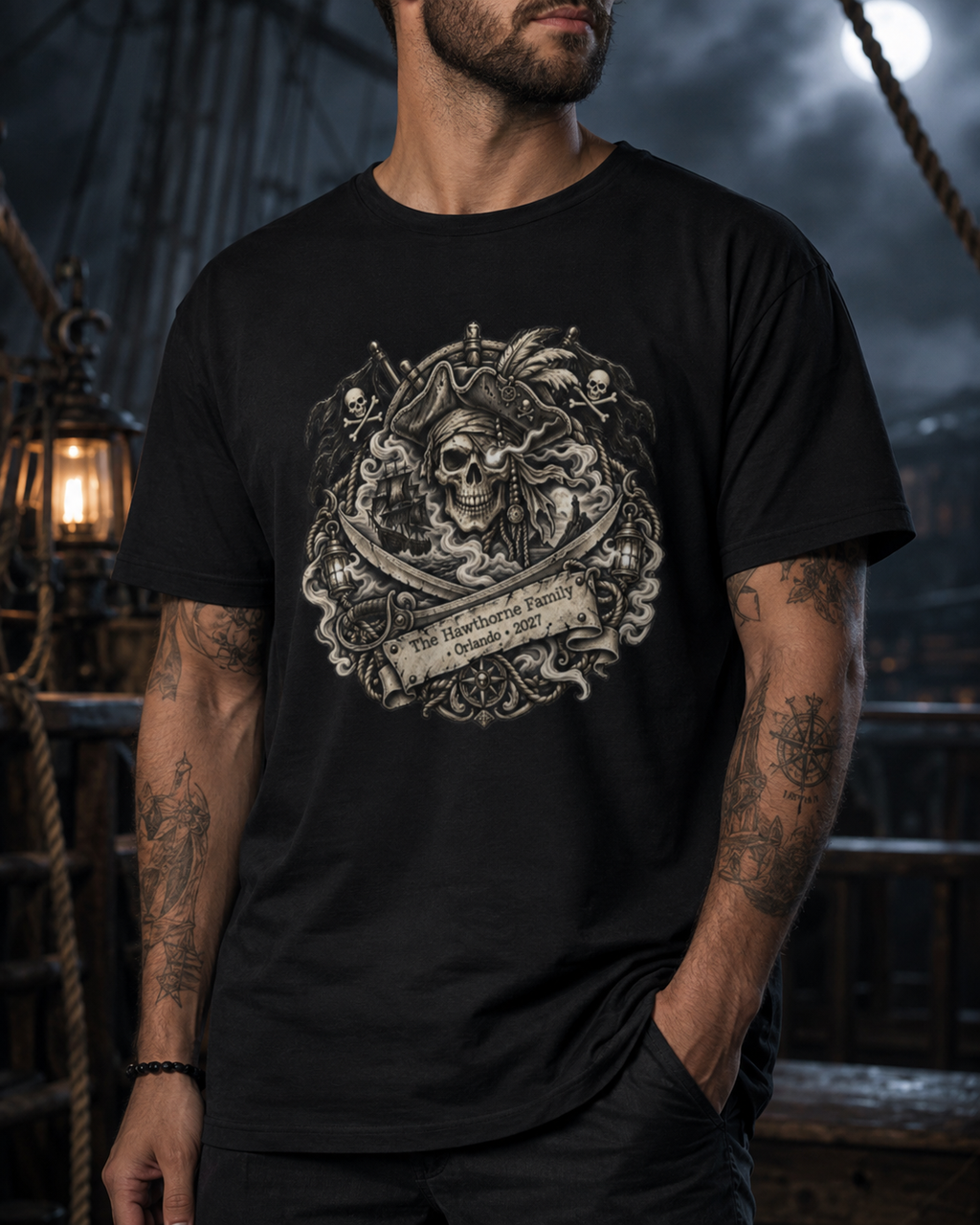Ghostly Pirate Barbossa - Unisex Tee