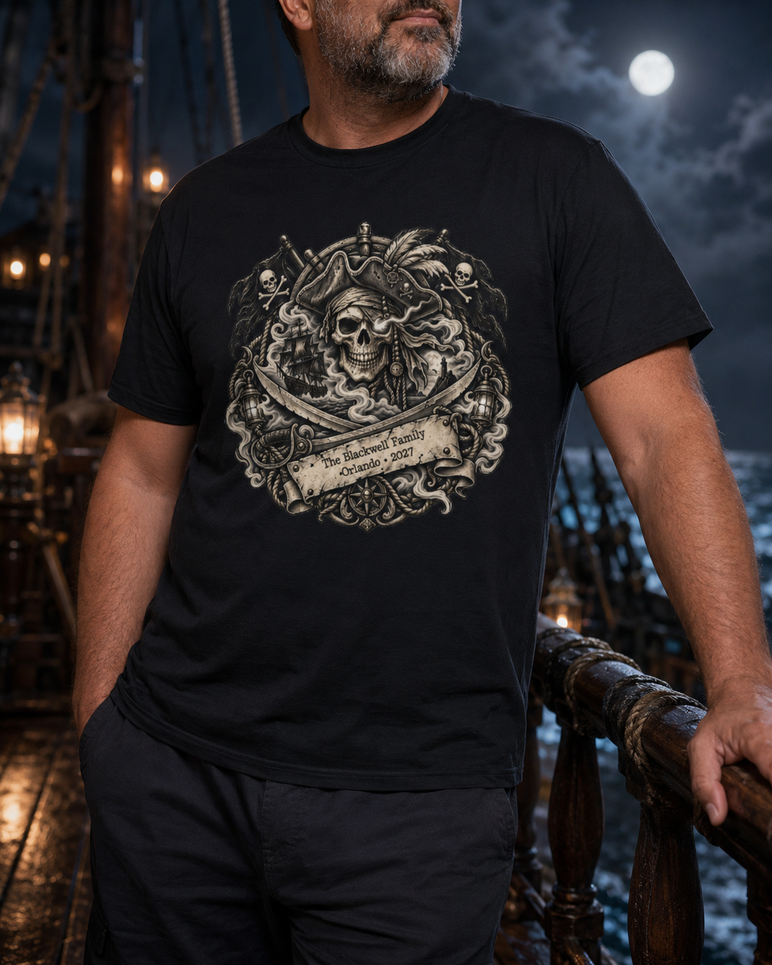 Ghostly Pirate Barbossa - Unisex Tee