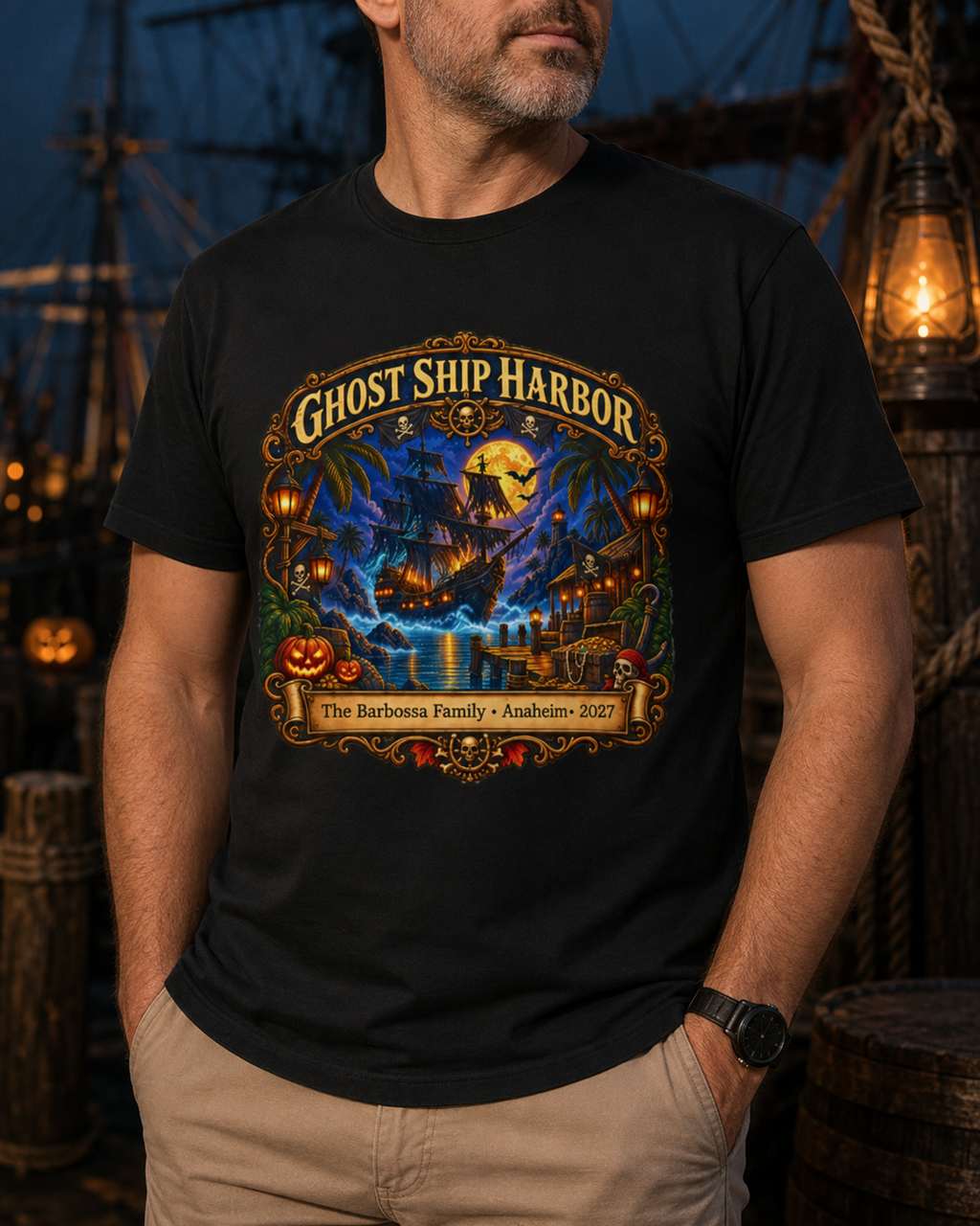 Halloween Ghost Ship Harbor - Unisex Tee