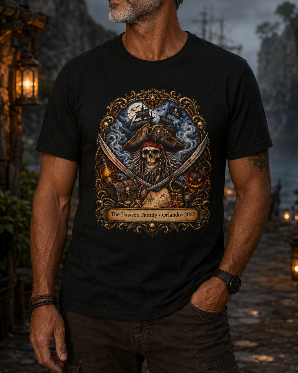 Halloween Ghostly Pirate Davy Jones - Unisex Tee