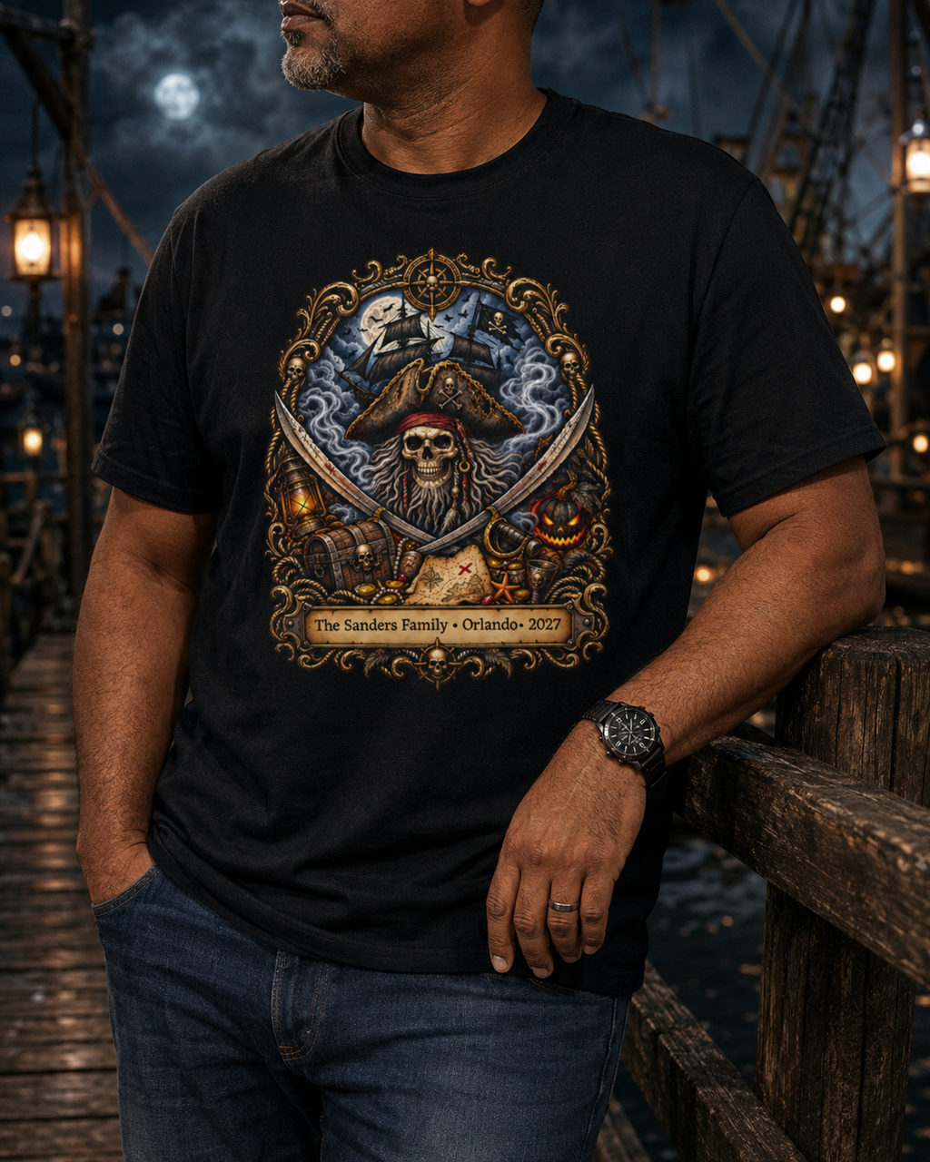 Halloween Ghostly Pirate Davy Jones - Unisex Tee