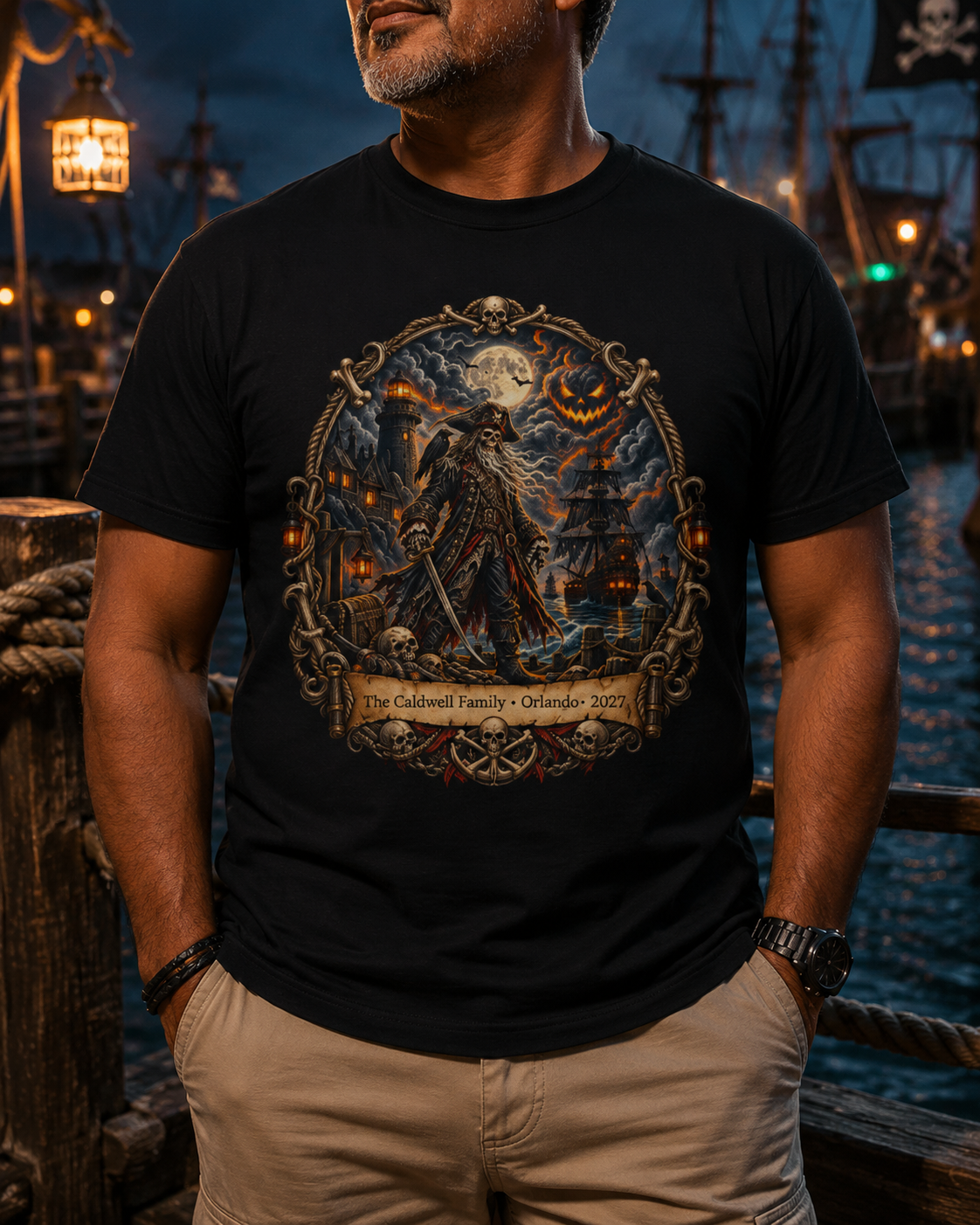 Halloween Ghostly Pirate - Unisex Tee