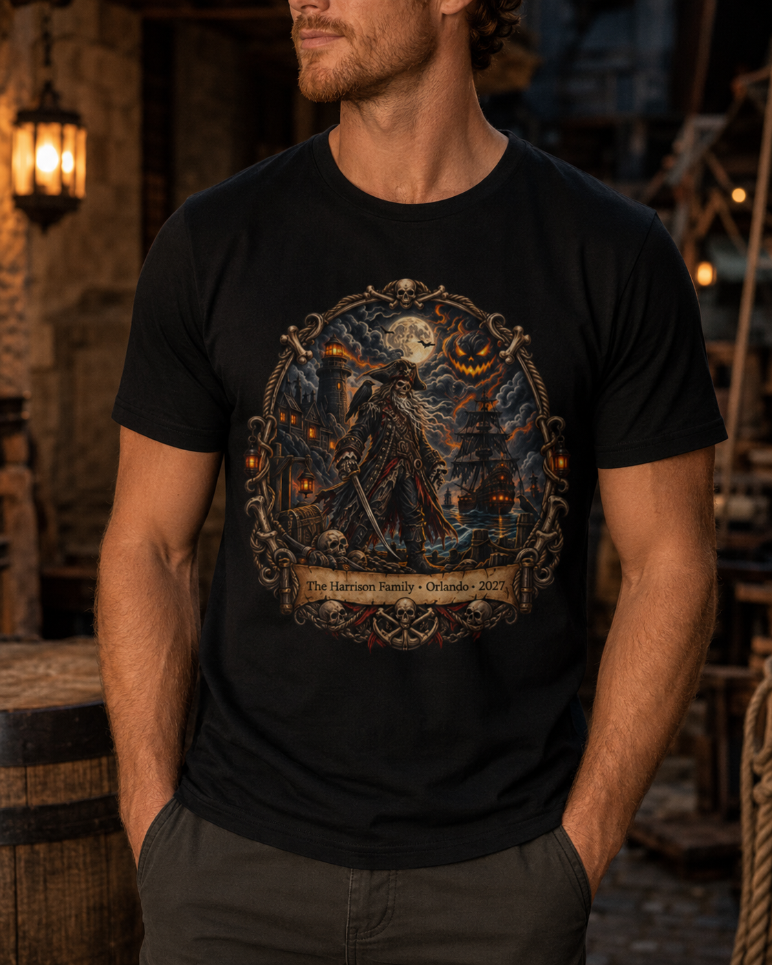 Halloween Ghostly Pirate - Unisex Tee