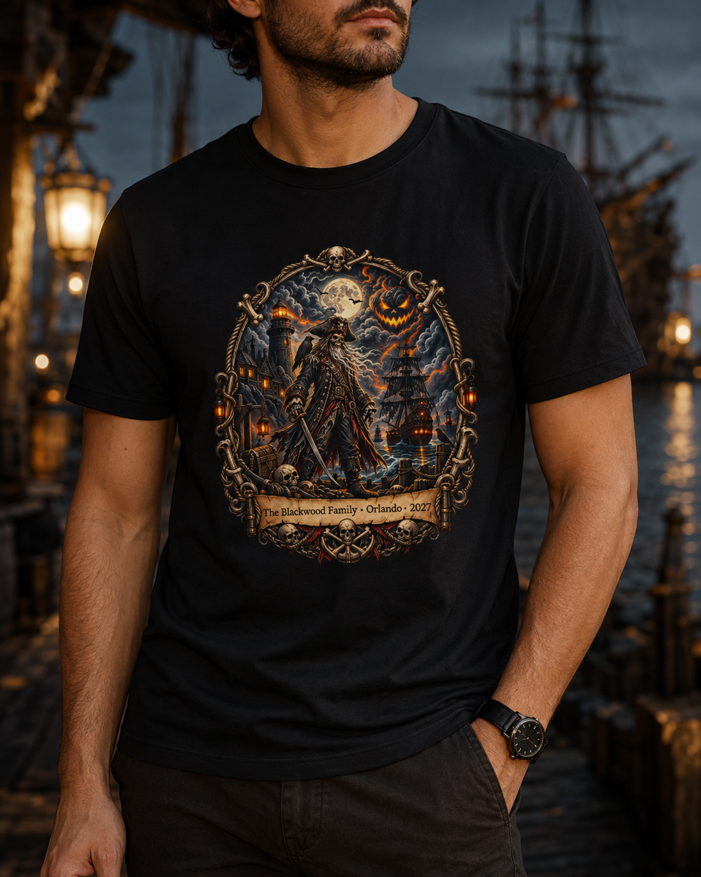 Halloween Ghostly Pirate - Unisex Tee