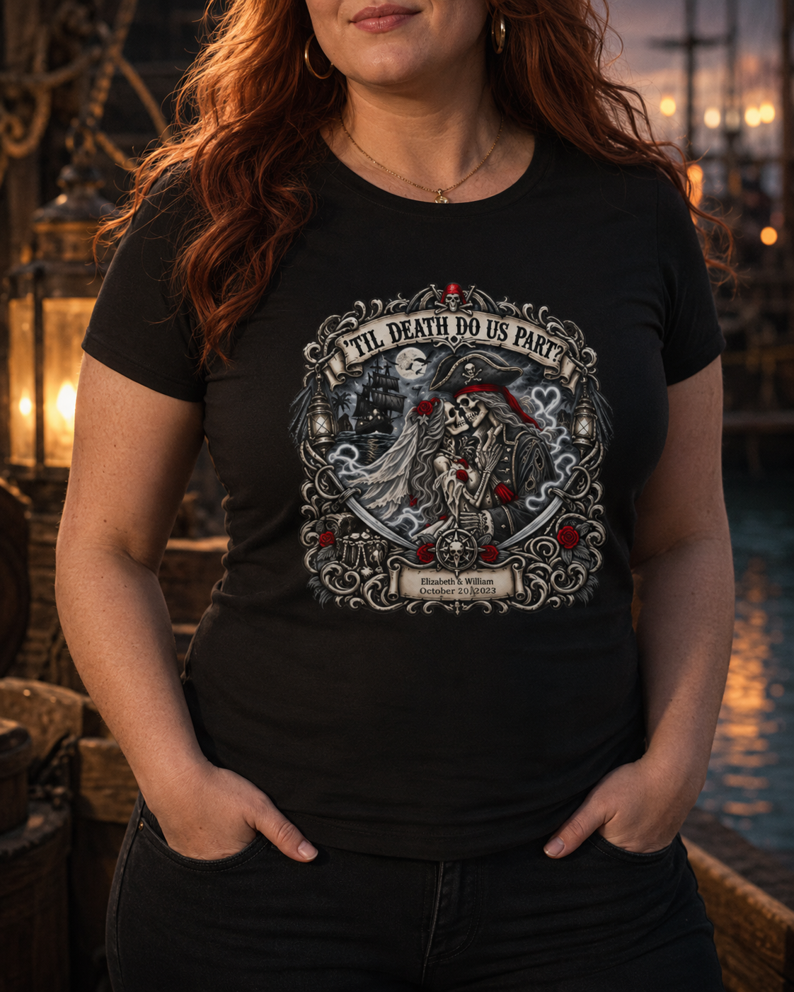 Ghostly Pirate Honeymoon 'Til Death - Ladies Tee