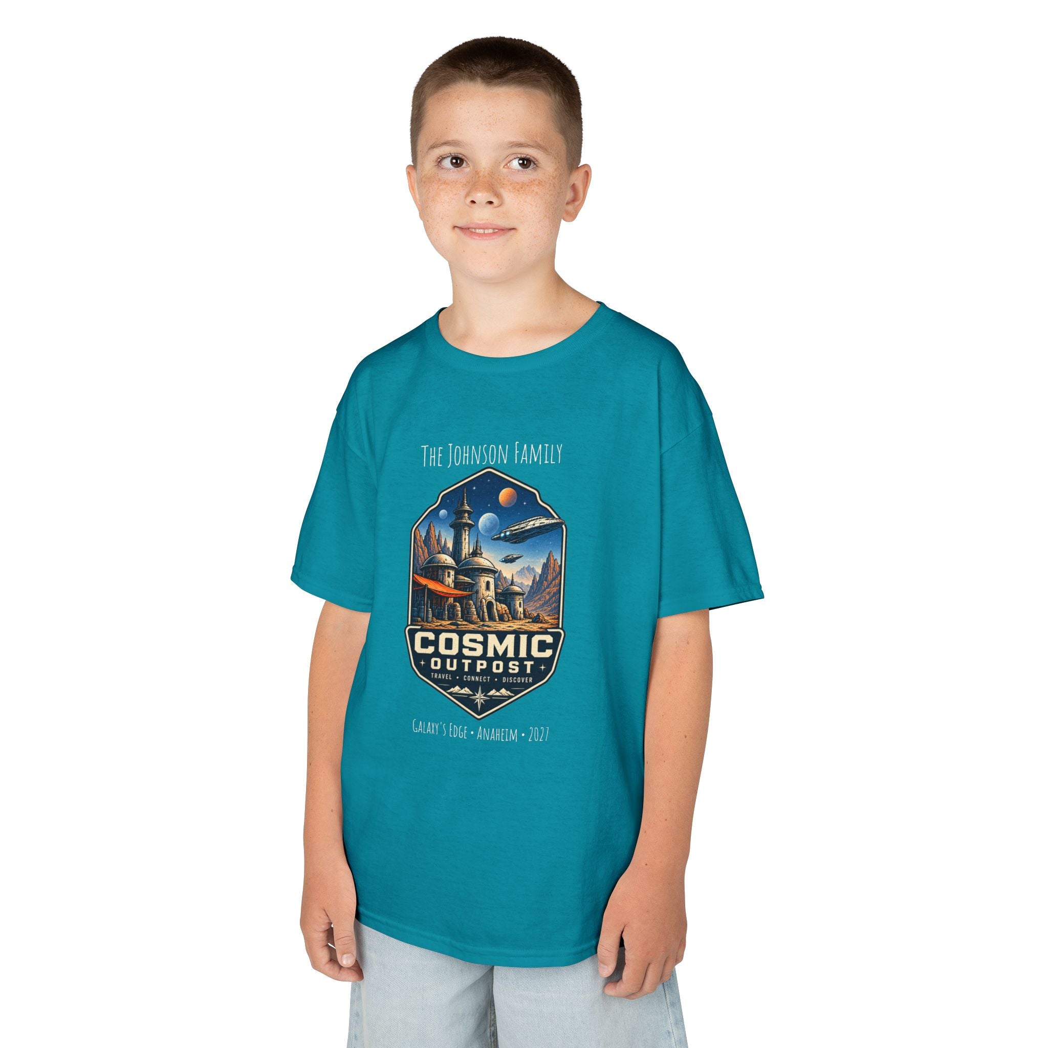 Cosmic Outpost Space Adventure Park Kids Tee