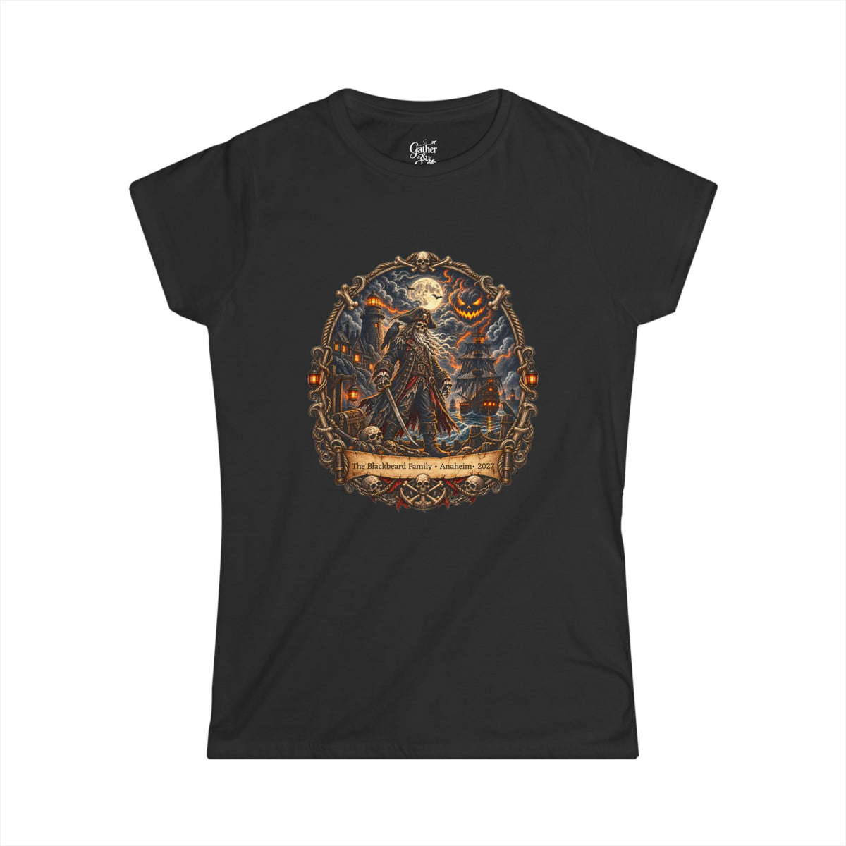 Halloween Ghostly Pirate Grimm - Ladies Tee