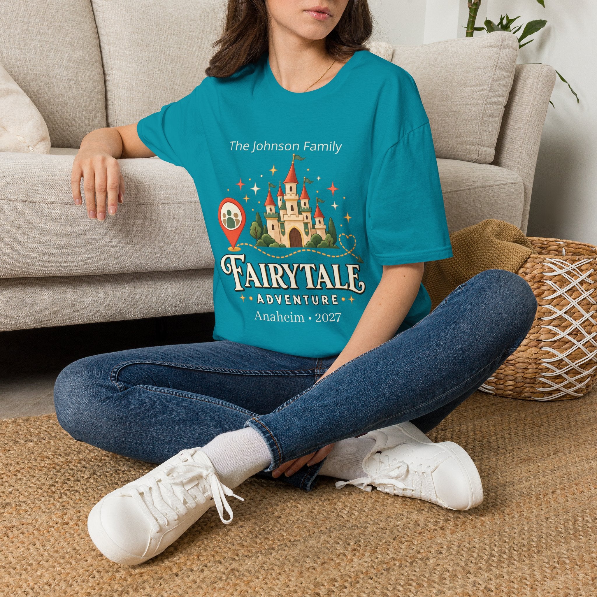 Custom Fairytale Adventure Tee (coral)