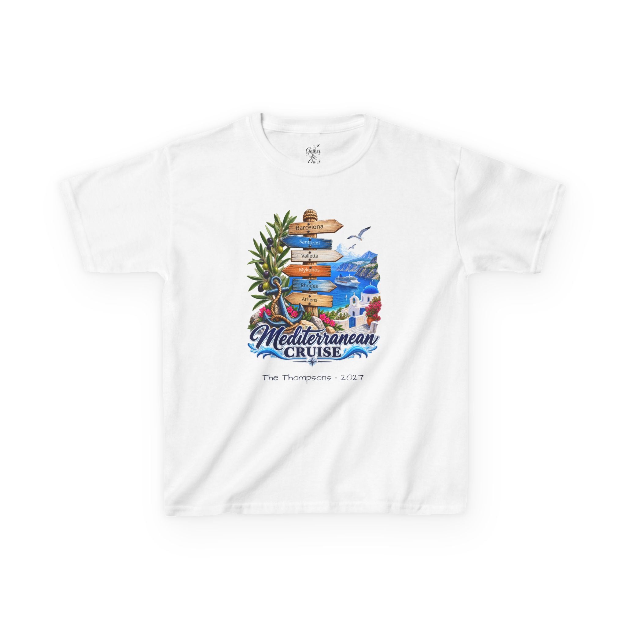 Mediterranean Cruise Ports of Call Kids Tee