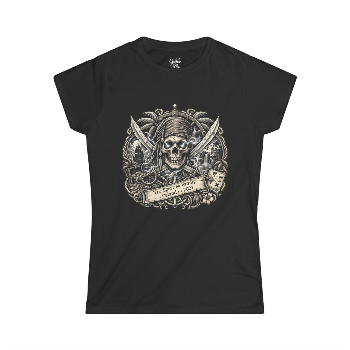 Ghostly Pirate Sparrow - Ladies Tee