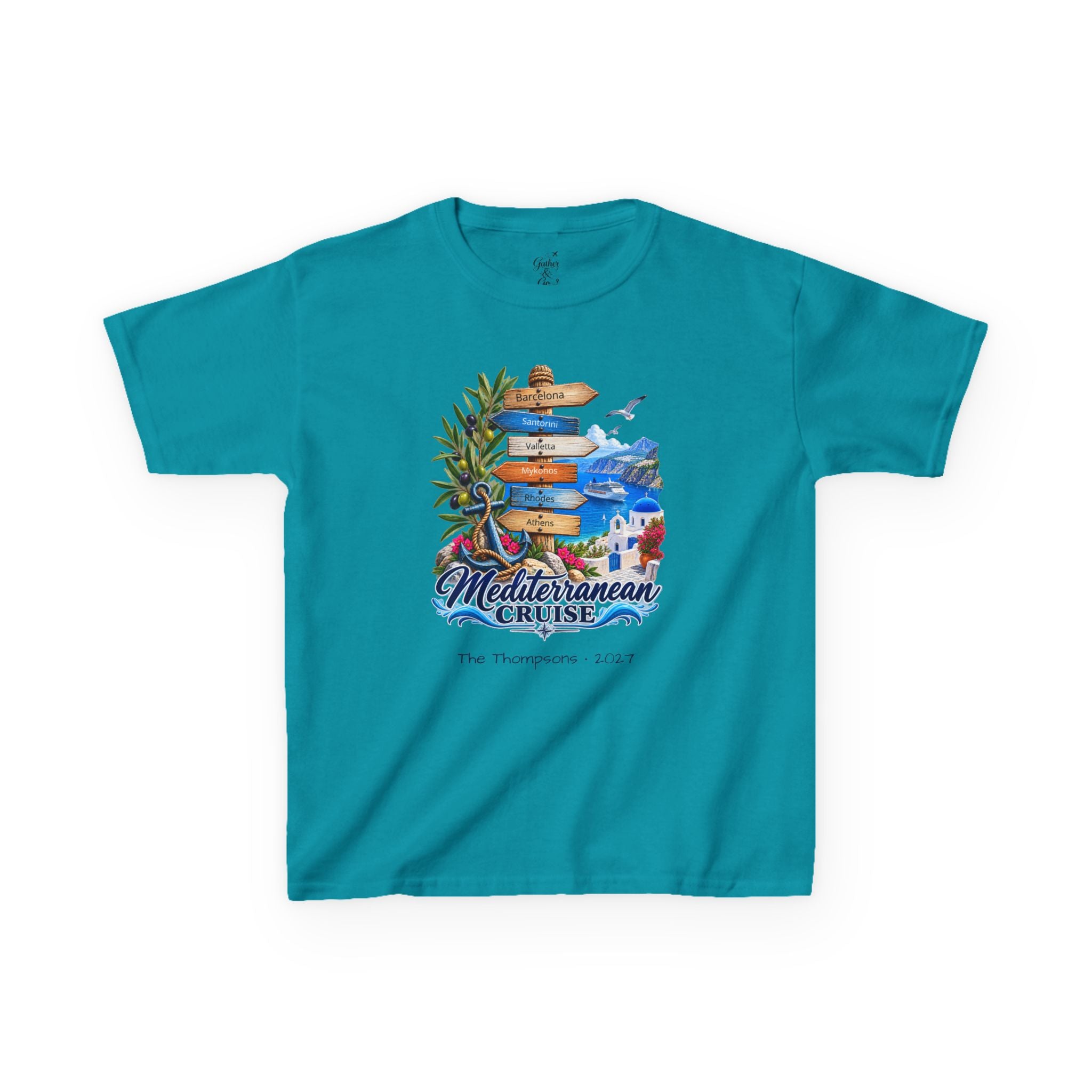 Mediterranean Cruise Ports of Call Kids Tee