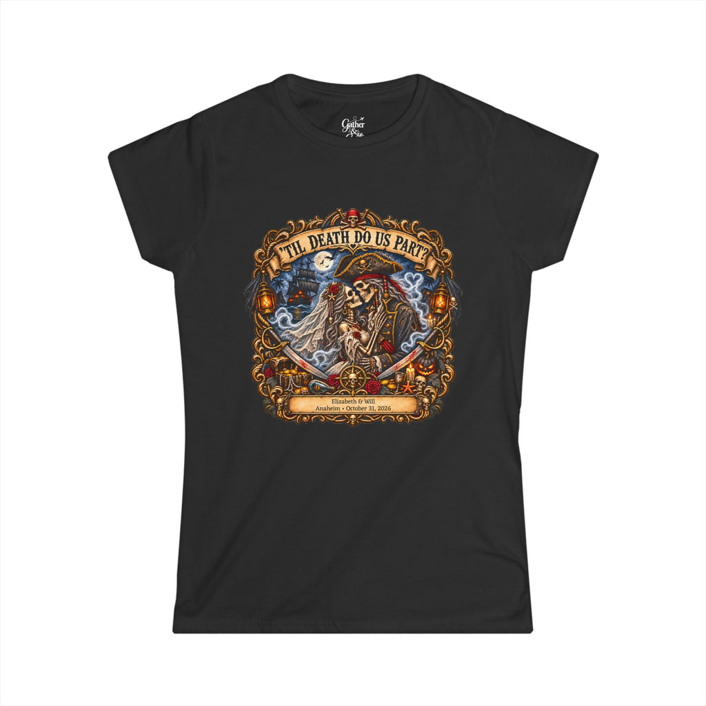 Ghostly Pirate Halloween Honeymoon 'Til Death - Ladies Tee