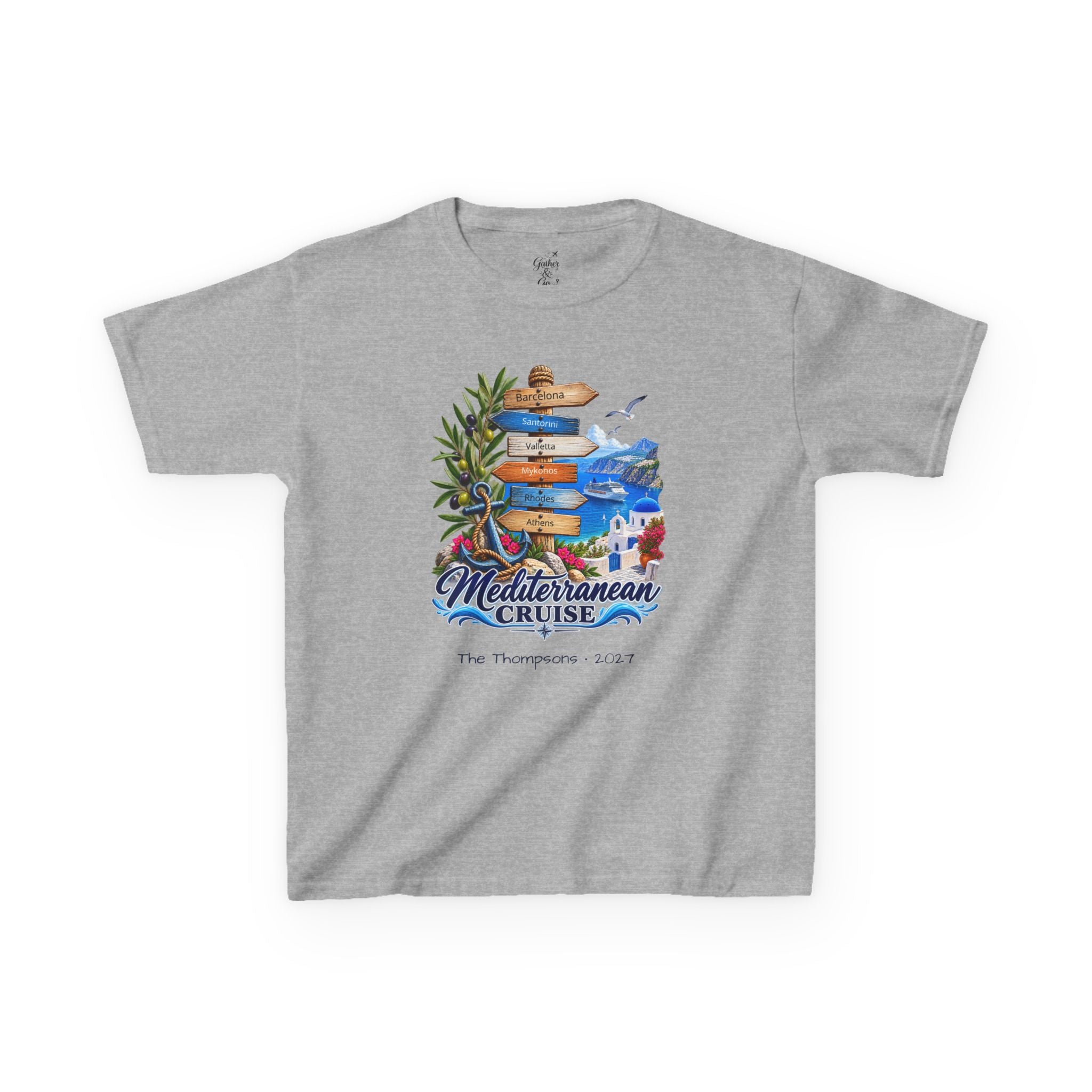 Mediterranean Cruise Ports of Call Kids Tee