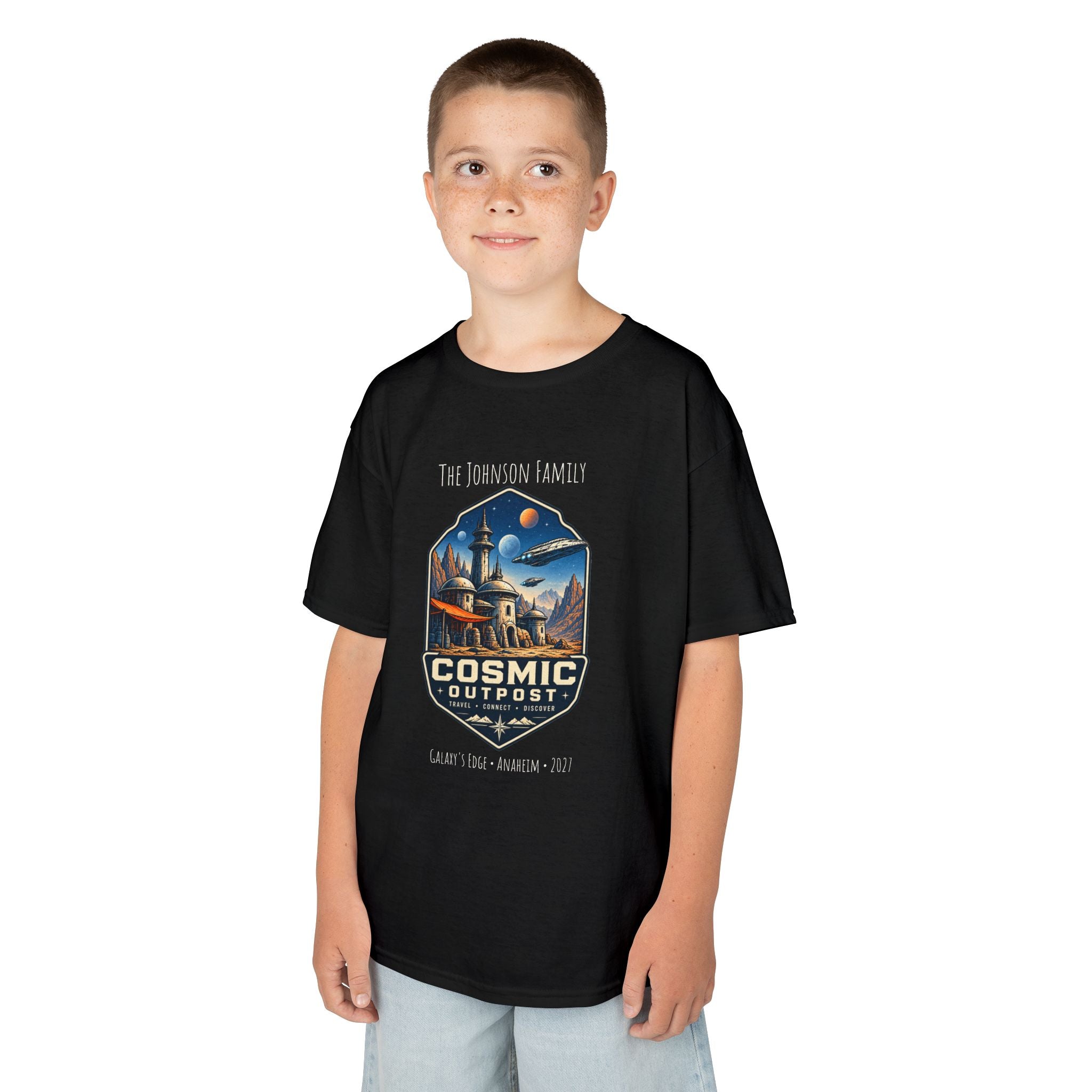 Cosmic Outpost Space Adventure Park Kids Tee
